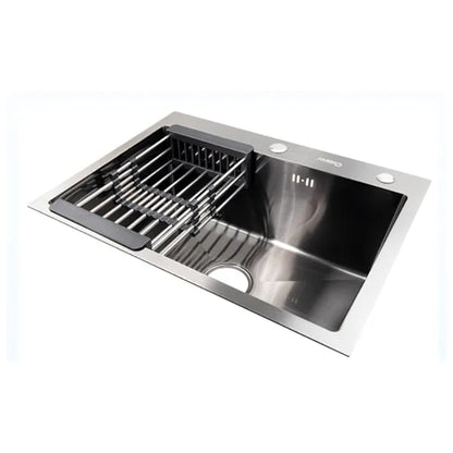 Sink Drop-In Blk Single With Basket 600*450*220mm