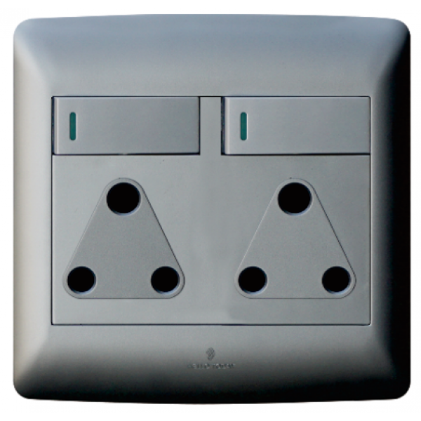 SOCKET WALL HT DOUBLE (4x4) SILVER