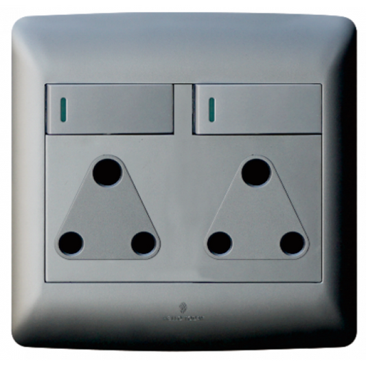 SOCKET WALL HT DOUBLE (4x4) SILVER