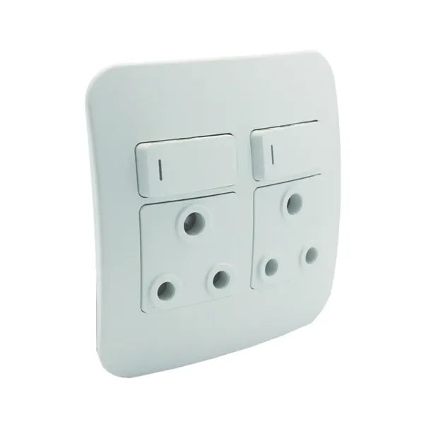 SOCKET WALL HT DOUBLE (4X4) WHITE