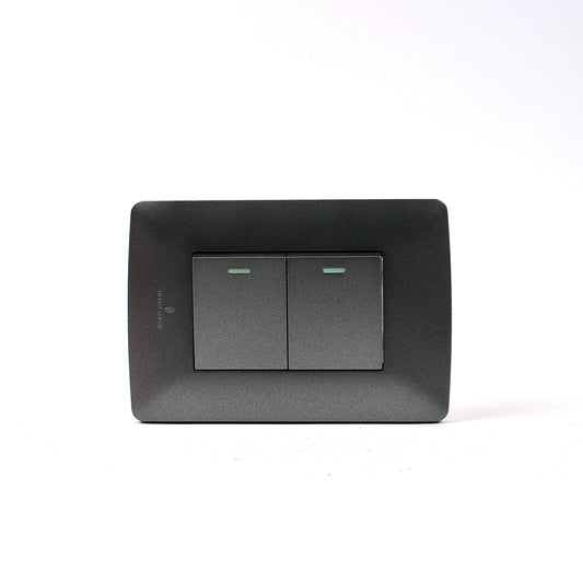 SWITCH HT WALL 2 LEVER 1 WAY CHARCOAL