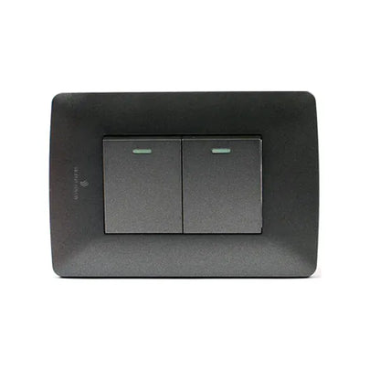 SWITCH HT WALL 2 LEVER 1 WAY CHARCOAL