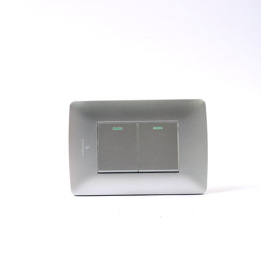 SWITCH HT WALL 2 LEVER 1 WAY SILVER