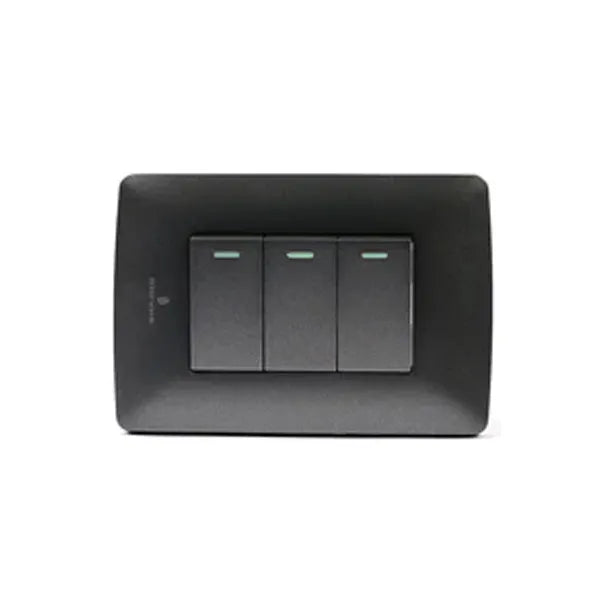 SWITCH HT WALL 3 LEVER 1 WAY CHARCOAL