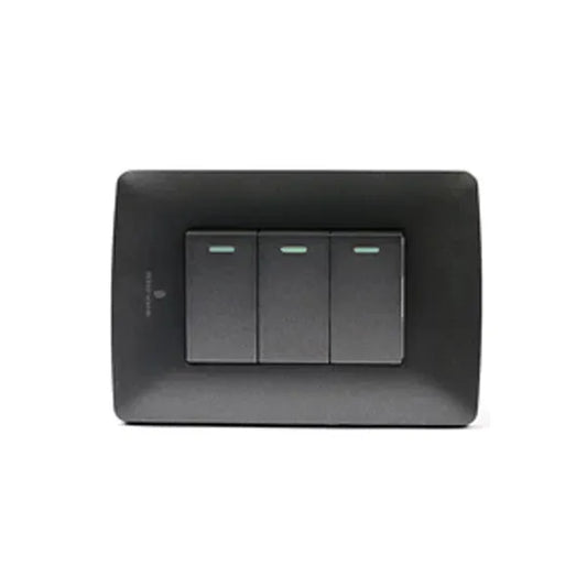 SWITCH HT WALL 3 LEVER 1 WAY CHARCOAL