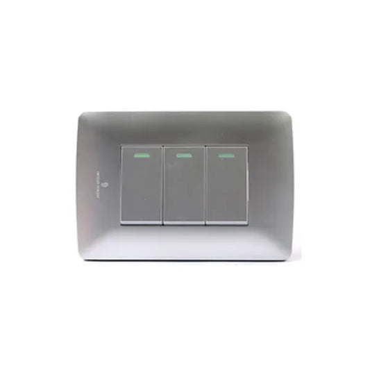 SWITCH HT WALL 3 LEVER 1 WAY SILVER