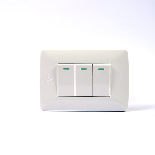 SWITCH HT WALL 3 LEVER 1 WAY WHITE