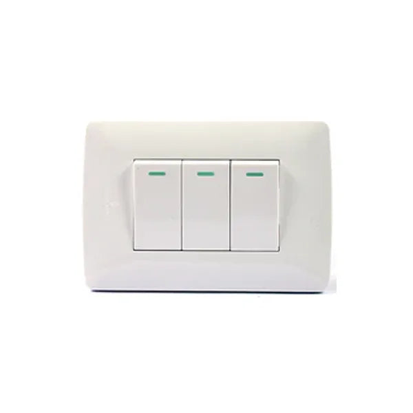 SWITCH HT WALL 3 LEVER 1 WAY WHITE
