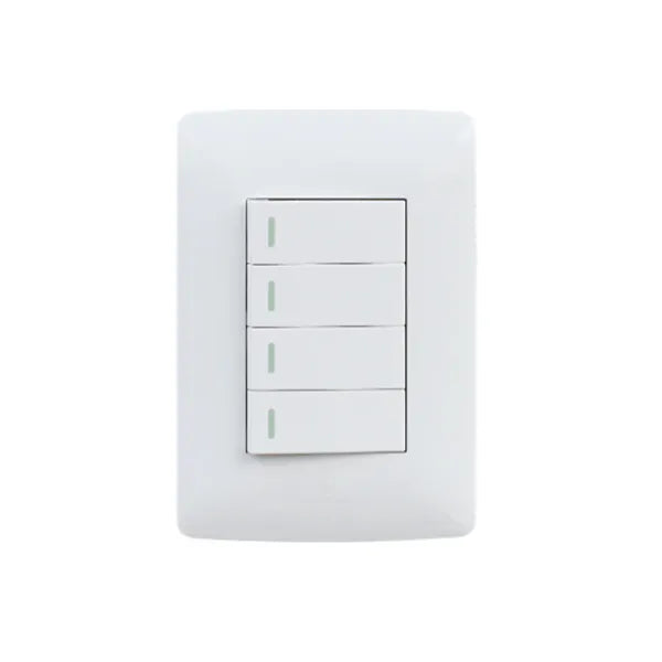 SWITCH HT WALL 4 LEVER 1 WAY WHITE