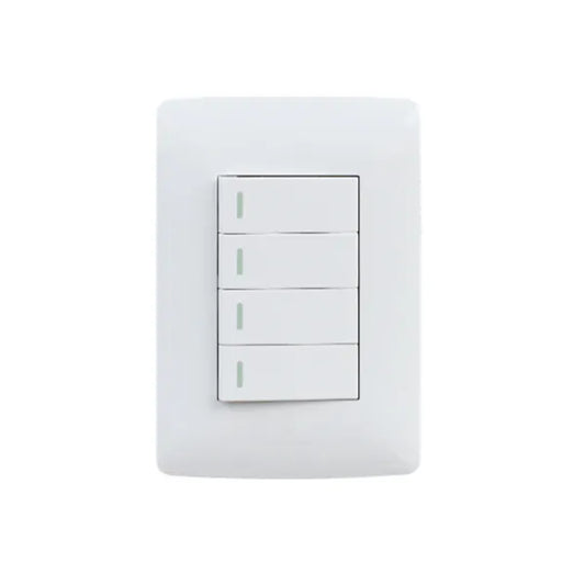 SWITCH HT WALL 4 LEVER 1 WAY WHITE