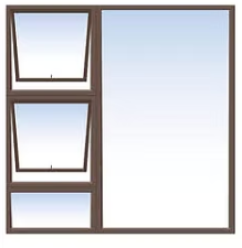 Window Aluminuim PTT1515 Bronze Window