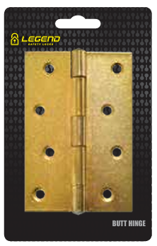 Hinges butt brass plated 100mm Heavy Duty