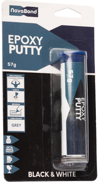 Putty Epoxy Black + White 57g Card
