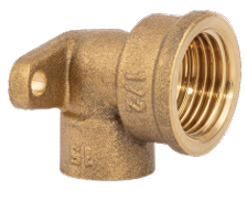 Fitting Comp Brass Delcop 15Mm X 1/2" Fi Wallplate Elbow