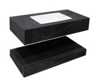 Seamless Marble Stone Basin & Sink + Led Mirror Black With White 1200m