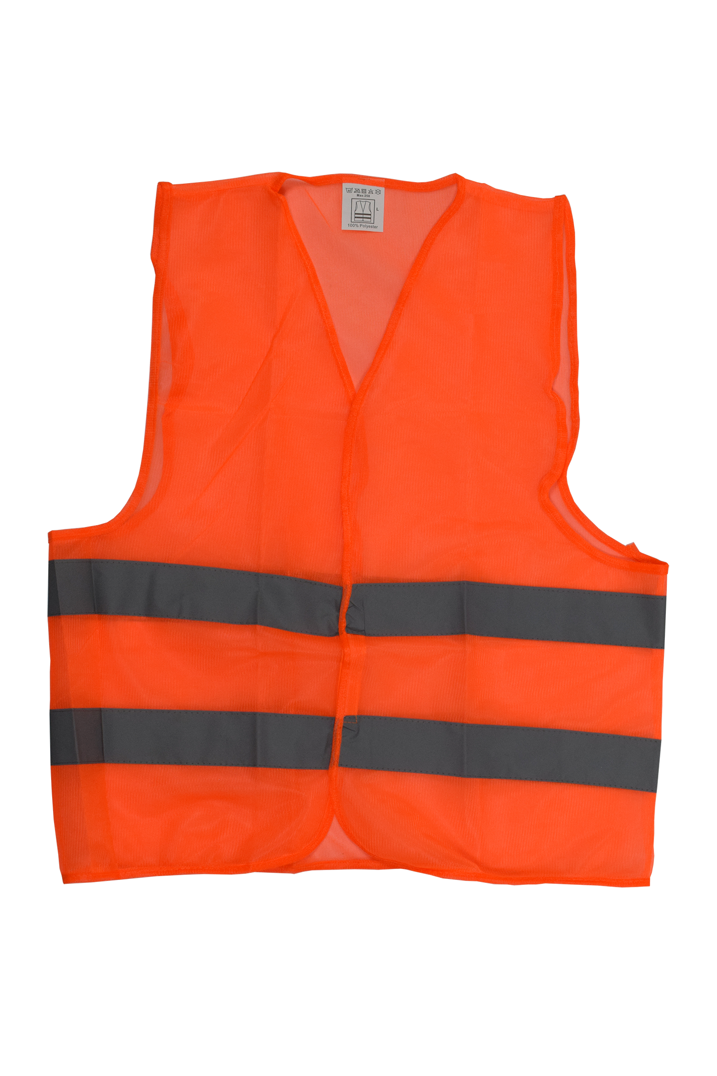 Vest Saftey Reflective Zip Orange Size L