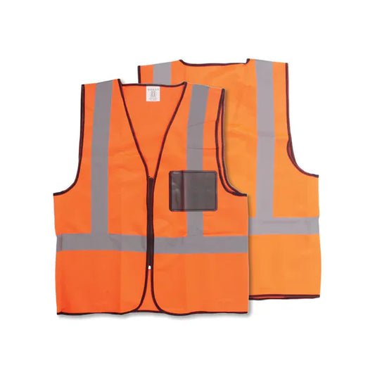 Vest Safety Reflective Zip Orange Size S