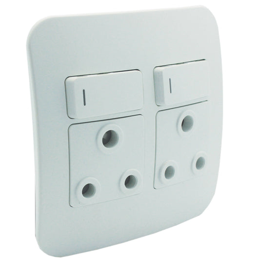 SOCKET WALL HT DOUBLE (4X4) WHITE