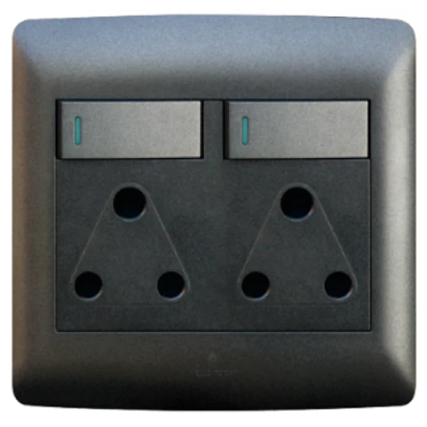 SOCKET WALL HT DOUBLE (4X4) CHARCOAL