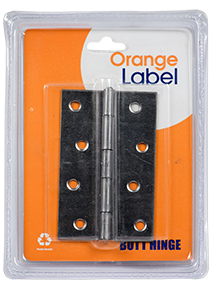 Hinges butt steel 100mm Orange Label Carded