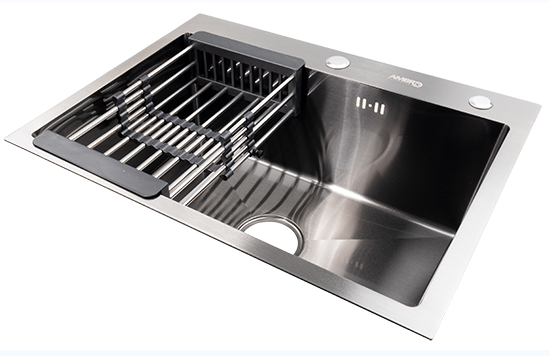 Sink Drop-In Blk Single With Basket 600*450*220Mm