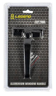 Handles Window Aluminium Black Left Blister